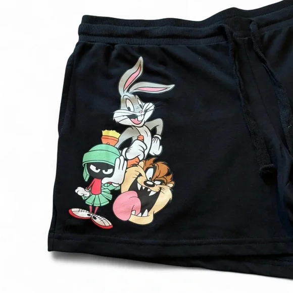 Warner Bros. Black Athletic Shorts with Looney Tunes Characters - Picture 4 of 6